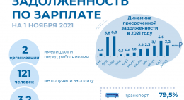 Просроченная задолженность по заработной плате на 1 ноября 2021 года