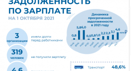 Просроченная задолженность по заработной плате на 1 октября 2021 года