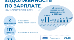 Просроченная задолженность по заработной плате на 1 сентября 2021 года