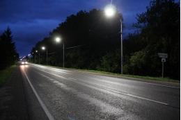Искусственное освещение установили на дороге вблизи деревни Ершово 